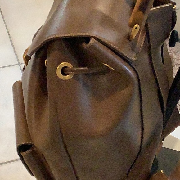 Gucci Vintage Bamboo Leather Backpack EUC - Picture 3 of 12